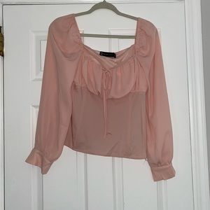 Peasant Blouse w Square Neck and Puff Sleeves